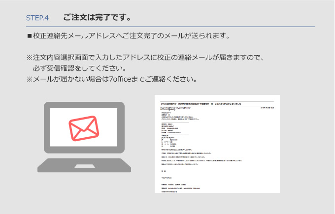 STEP.4 ご注文は完了です。